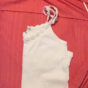 White tank with crochet detail